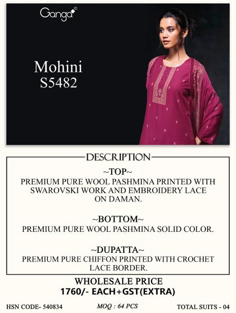 Ganga mohini 5482 chanderi dress material wholesale in mumbai